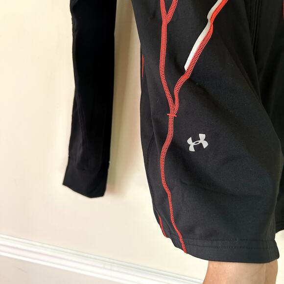 UnderArmour Run Track Jacket Size XL Black Activewear Athletic Full Zip Stretch - Picture 4 of 7